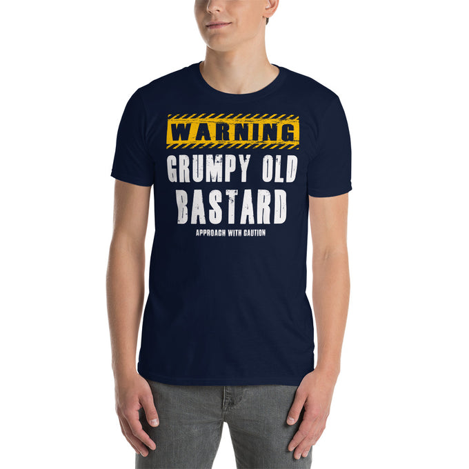 Biker Motorrad T-Shirt"Grumpy Old Bastard" – Marineblau – Vorderansicht