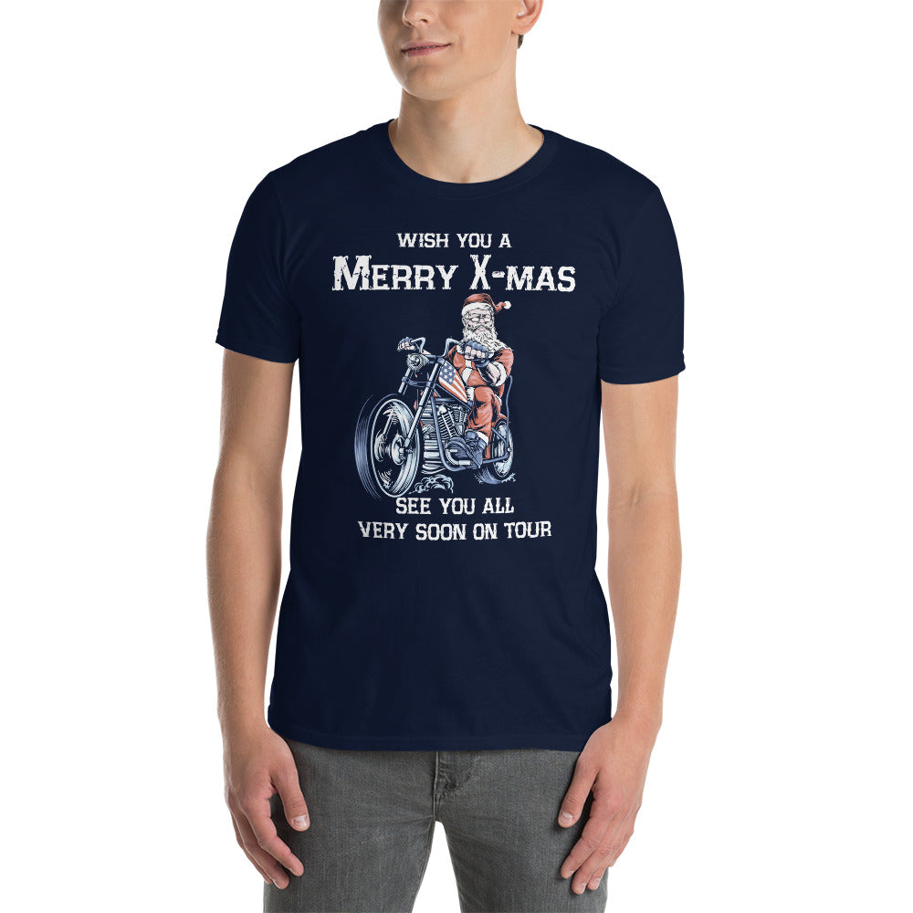 Herren T-Shirt " Merry X-Mas and a heavy new year see you all very soon on tour"