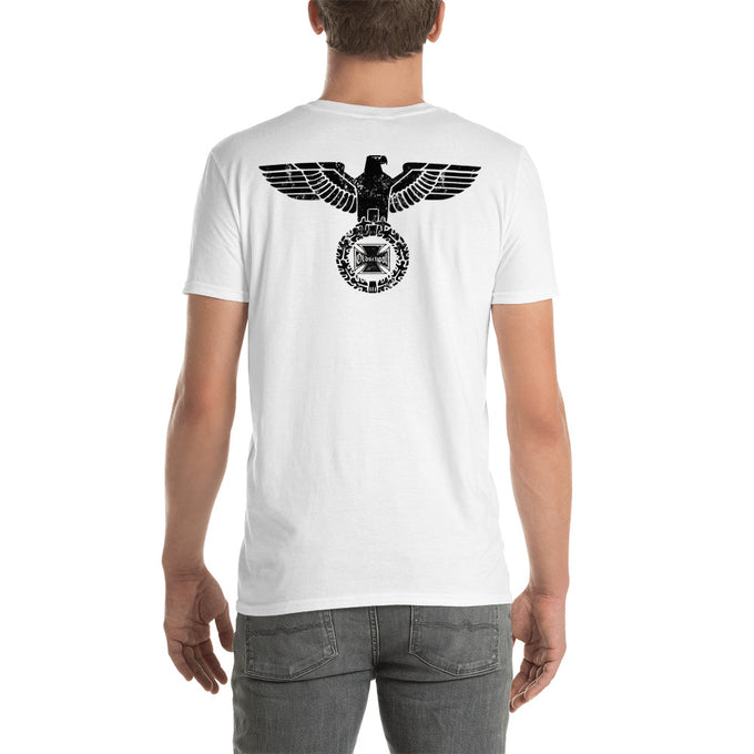 Biker Motorrad T-Shirt"Oldschool Backprint" Variante 4 – Weiß – Rückansicht