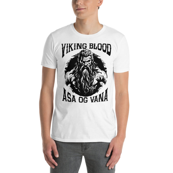 Wikinger T-Shirt und Hoodies Wikinger " Asa Og Vana " Variante 6 – Weiß – Vorderansicht