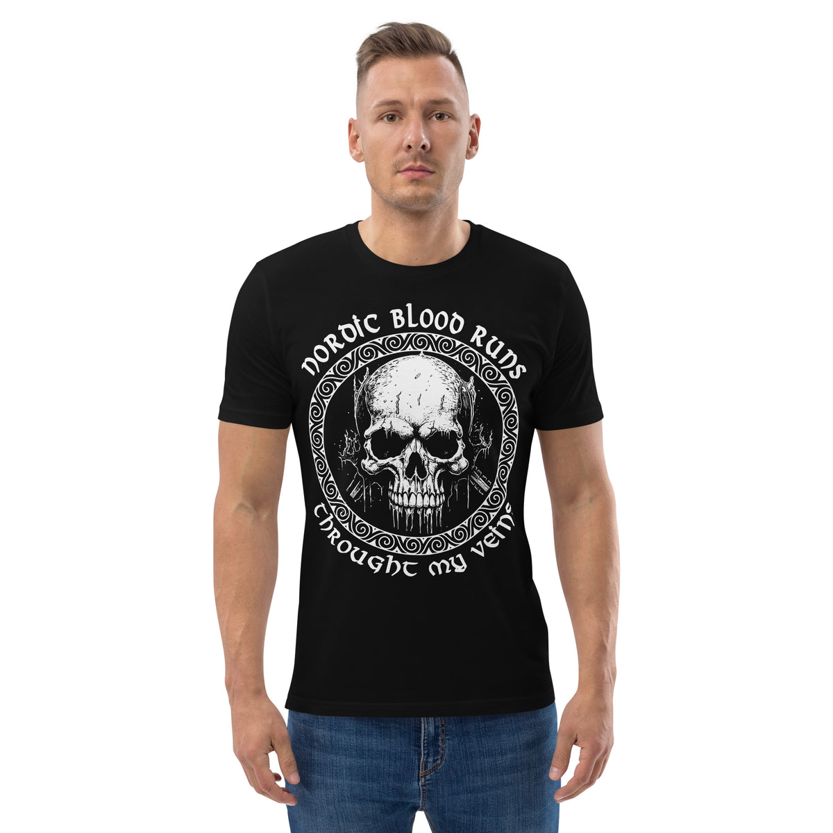 Herren T-Shirt und Hoodies Wikinger "Nordic Blood runs through my Veins" Variante 17