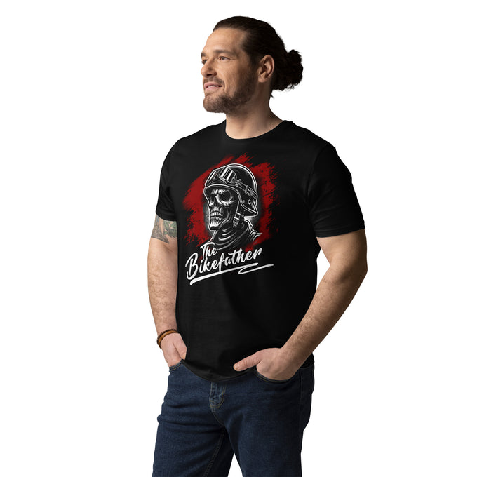 Biker Motorrad T-Shirts " The Bikefather " Variante 2 – Schwarz – Vorderansicht