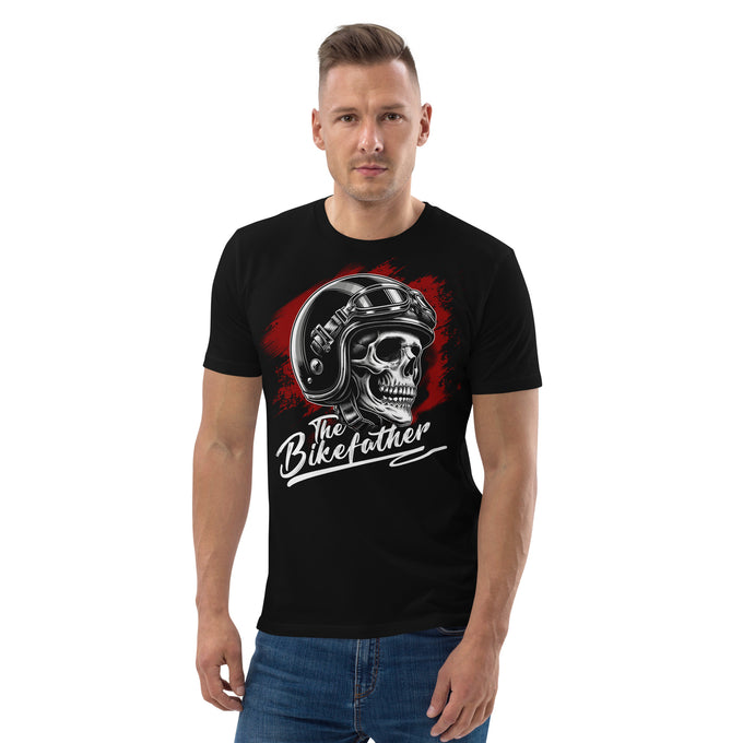 Biker Motorrad T-Shirts " The Bikefather " Variante 3 – Schwarz – Vorderansicht