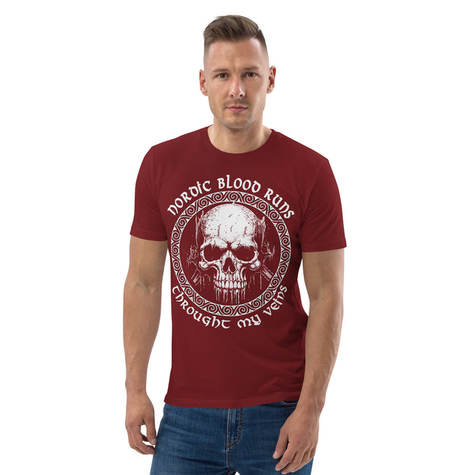 Wikinger T-Shirt und Hoodies Wikinger "Nordic Blood runs through my Veins" Variante 17 – Vorderansicht