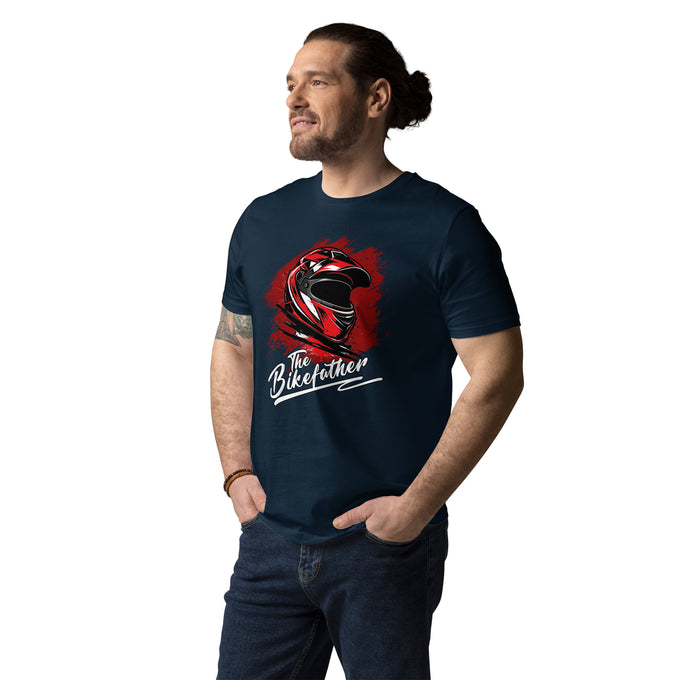 Biker Motorrad T-Shirts " The Bikerfather " Variante 1 – Marineblau – Vorderansicht