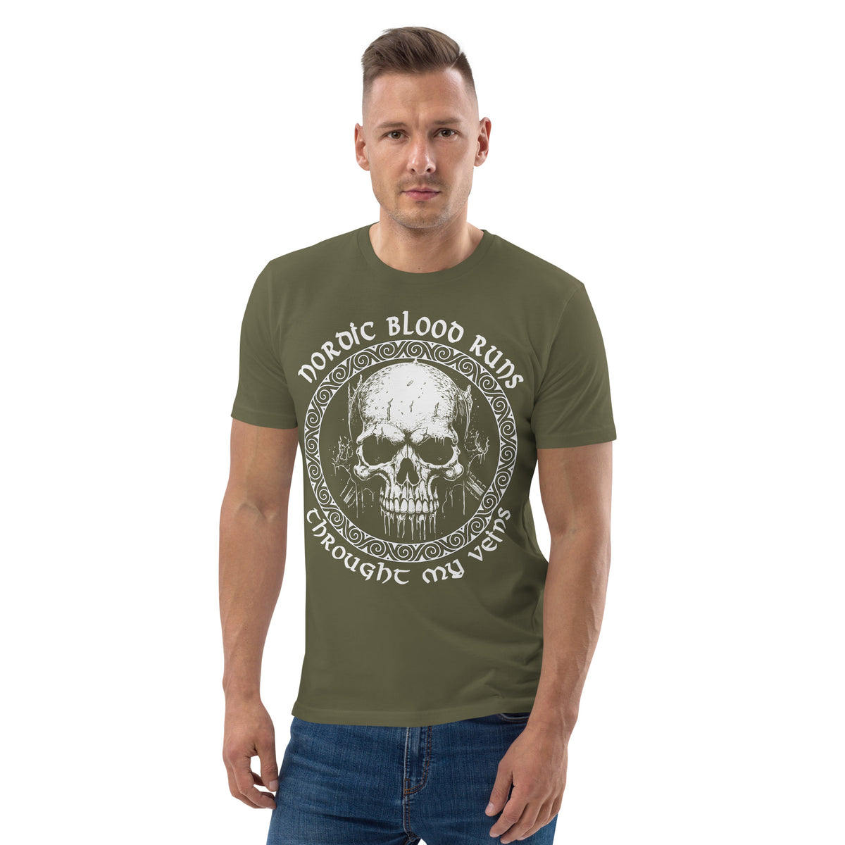 Herren T-Shirt und Hoodies Wikinger "Nordic Blood runs through my Veins" Variante 17