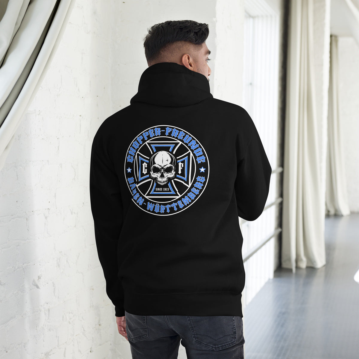 Chopper-Freunde Hoodie " Vorder und Rückendruck" Variante 1-Biker-Shirts