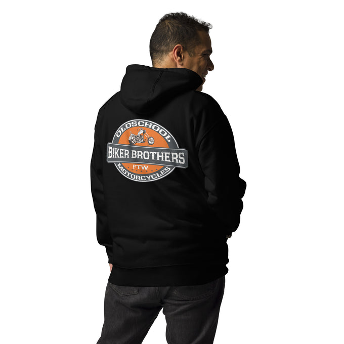 Biker - Premium Unisex Hoodie " Biker Brothers" Variante2 – Schwarz – Rückansicht