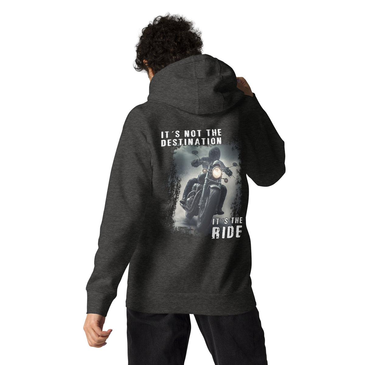 Biker - Premium Unisex Hoodie "Its the not the Destination, It's the Ride" Variante 1