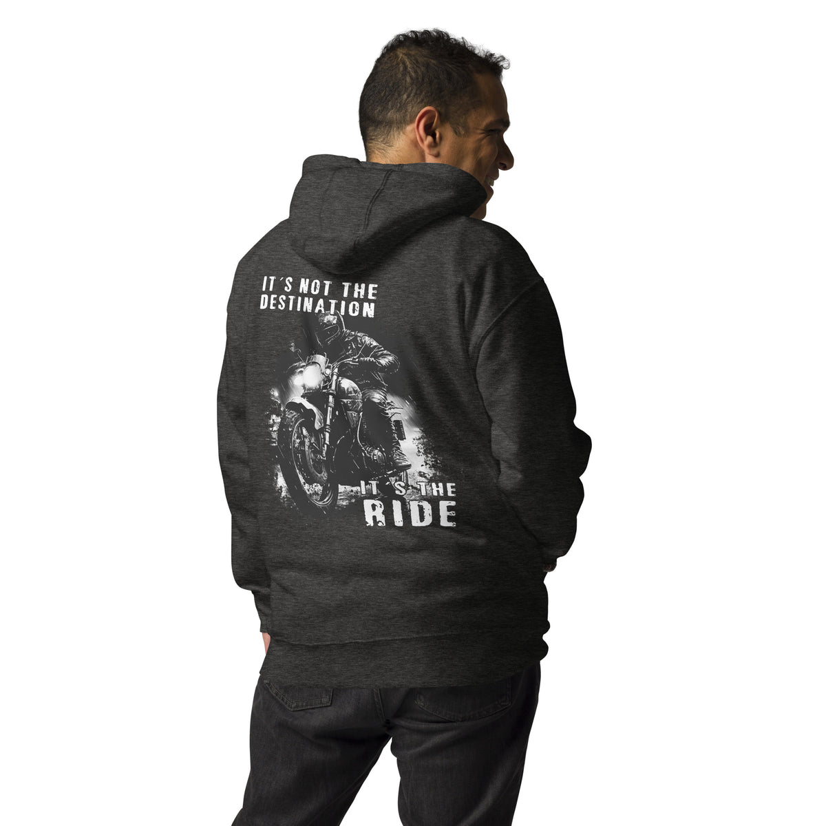 Biker - Premium Unisex Hoodie "Its the not the Destination, It's the Ride" Variante 2