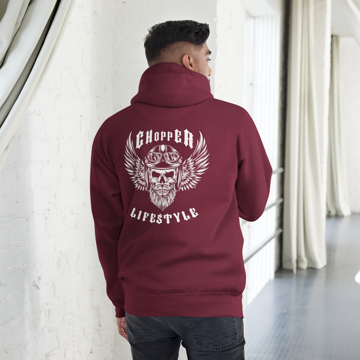 Biker - Premium Unisex Hoodie "Chopper LIFESTYLE" Variante 2-Biker-Shirts