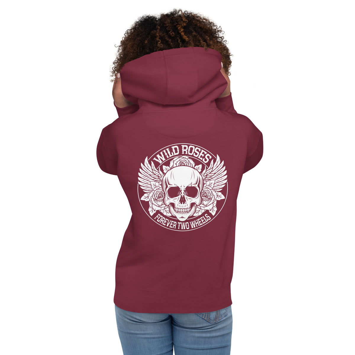 Biker - Premium Unisex Hoodie " Wild Roses Forever Two Wheels " Damen