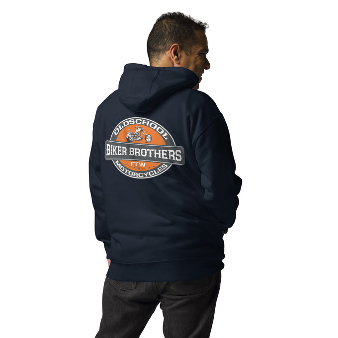 Biker - Premium Unisex Hoodie " Biker Brothers" Variante2 – Marineblau – Rückansicht