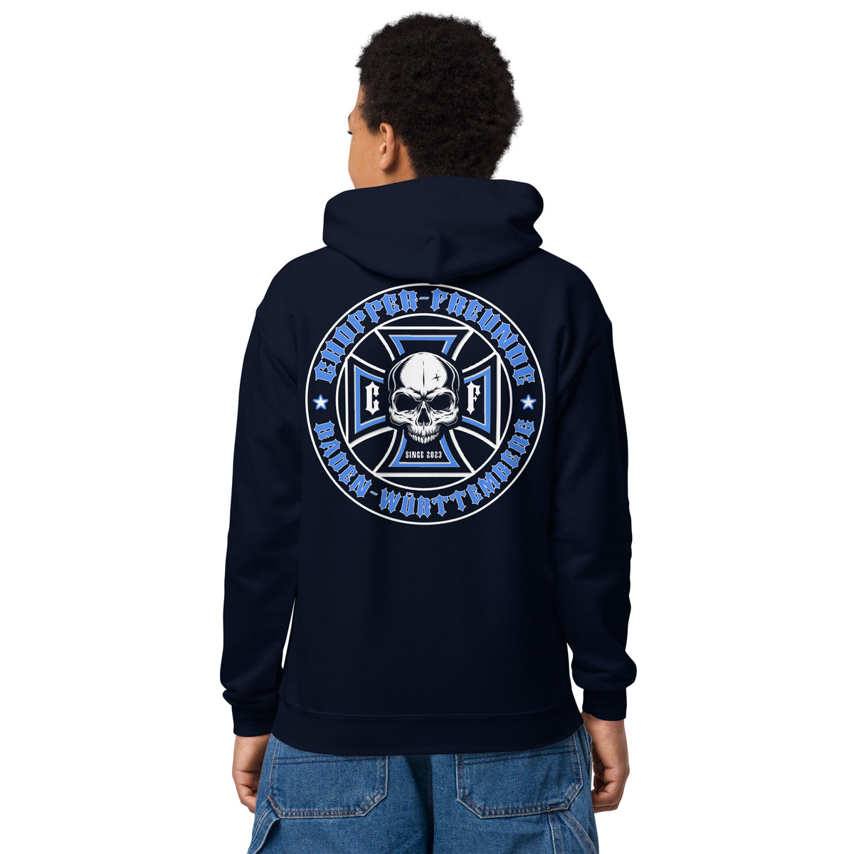 Chopper-Freunde Hoodie für Jugendliche. " Rückendruck" Variante 2