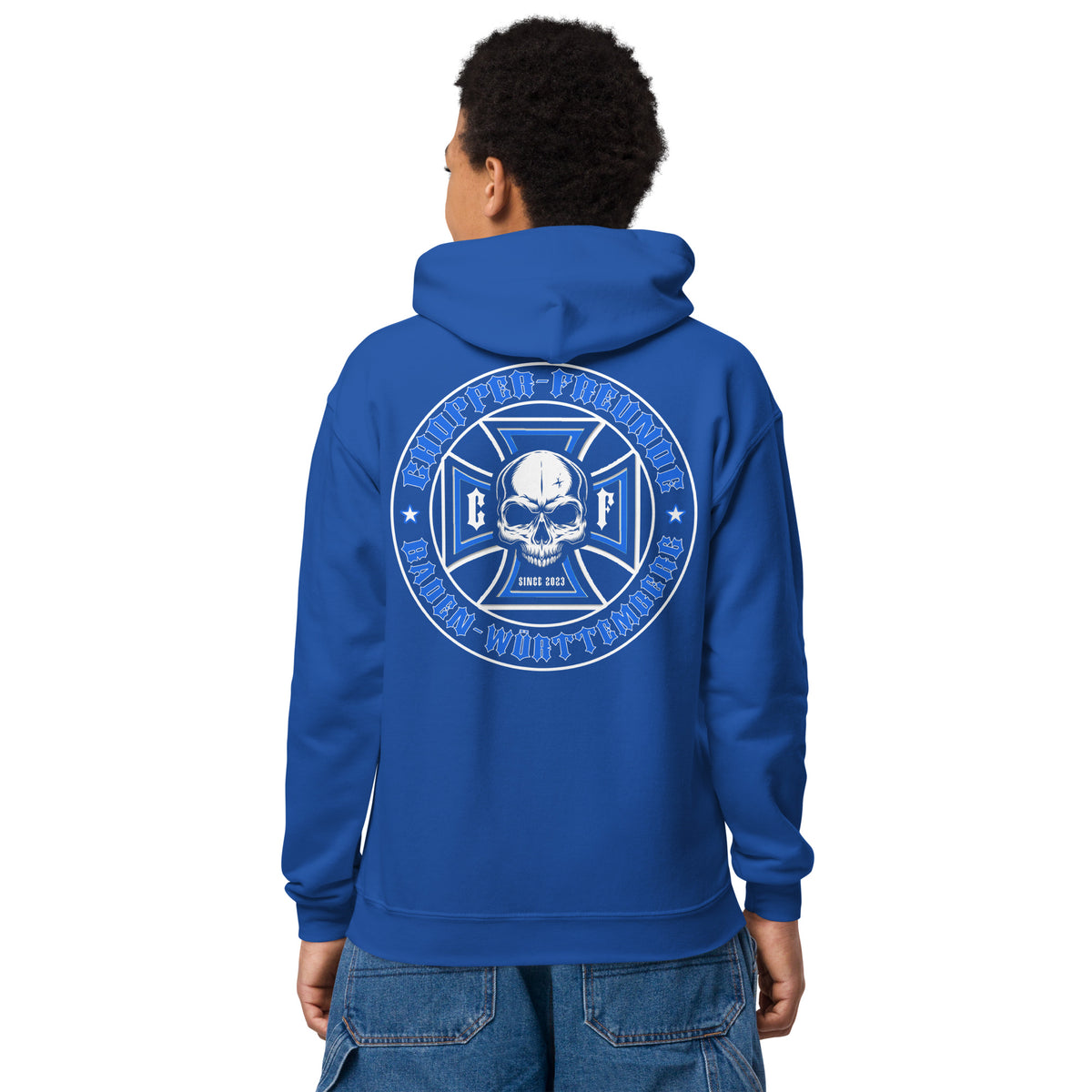 Chopper-Freunde Hoodie für Jugendliche. " Rückendruck" Variante 2