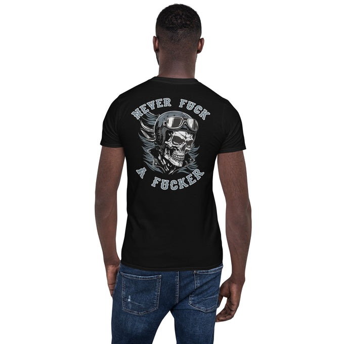 Biker T-Shirt "Never Fck a Fcker" – Schwarz – Rückansicht