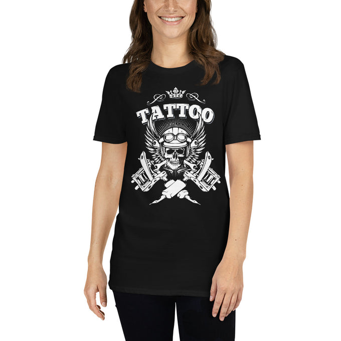 Damen T-Shirt Tattoo "Tattoo" Variante 1 – Schwarz – Vorderansicht