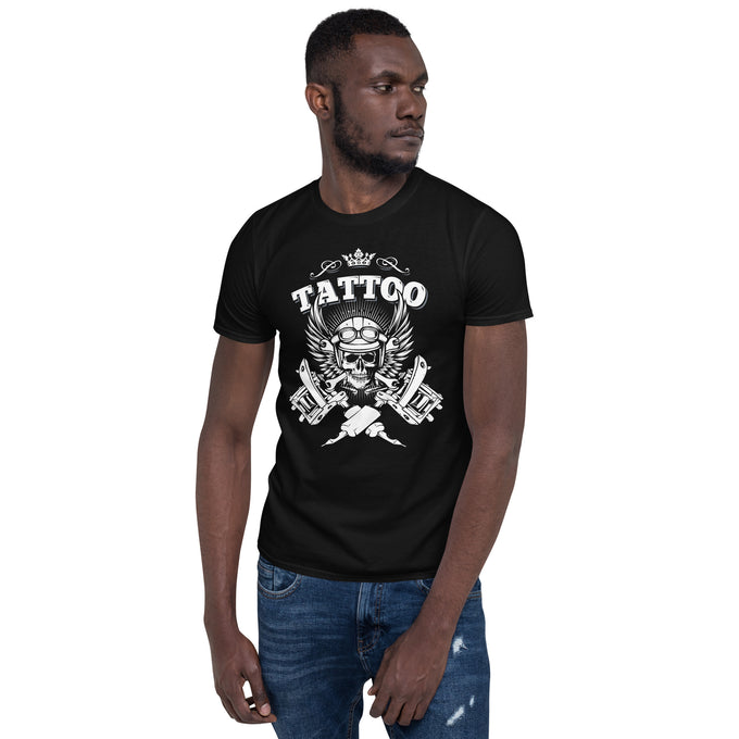 Biker Motorrad T-Shirts Tattoo "Tattoo" – Schwarz – Vorderansicht