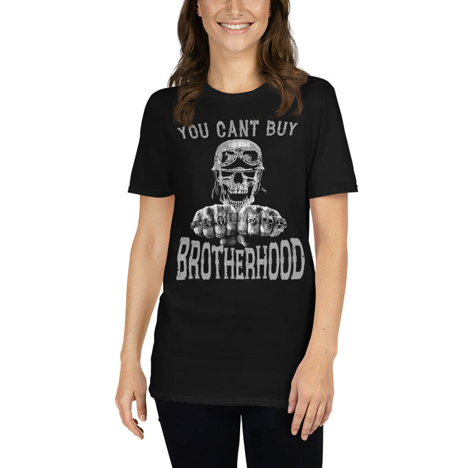 Damen T-Shirt "You can't buy Brotherhood" – Schwarz – Vorderansicht