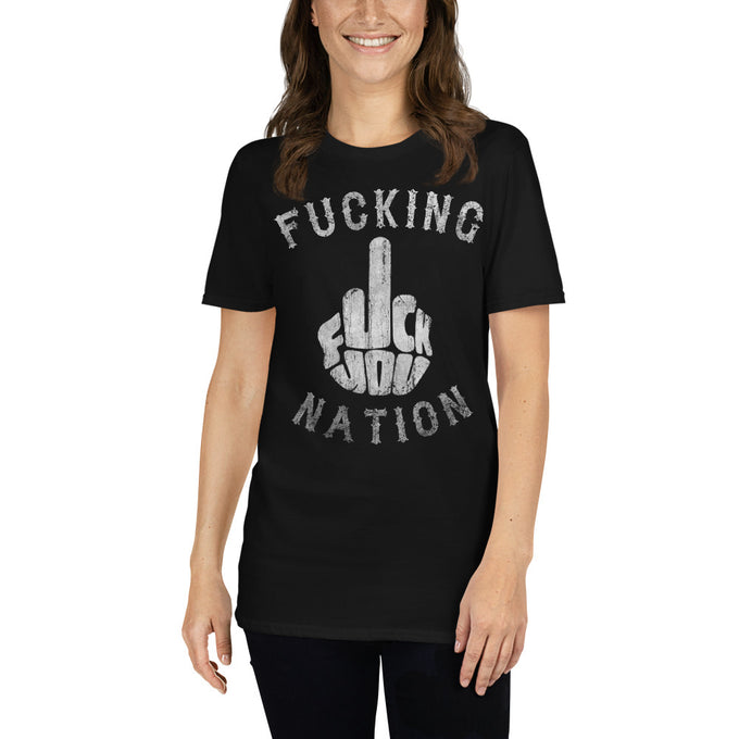 Damen T-Shirt "F*cking Nation" – Schwarz – Vorderansicht