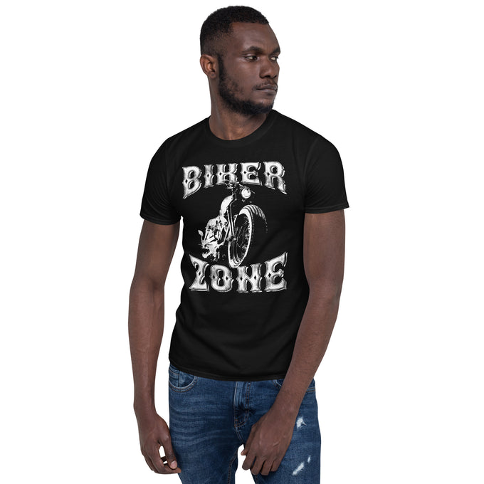 Biker Motorrad T-Shirts "Biker Zone" Variante 3 – Schwarz – Vorderansicht