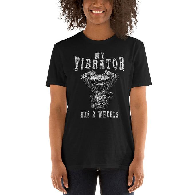Damen T-Shirt "Vibrator 2 Wheels" – Schwarz – Vorderansicht