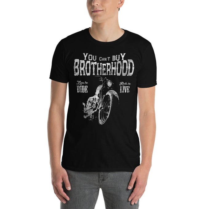 Biker Motorrad T-Shirts "Can't buy Brotherhood" Variante 6 – Schwarz – Vorderansicht