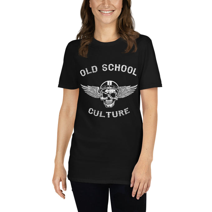 Damen T-Shirt "Old School Culture" – Schwarz – Vorderansicht