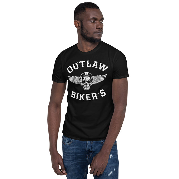 Biker Motorrad T-Shirts"Outlaw Bikers" – Schwarz – Vorderansicht