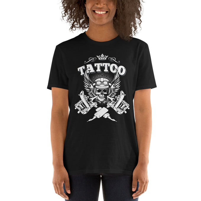 Damen T-Shirt Tattoo "Tattoo" Variante 2 – Schwarz – Vorderansicht