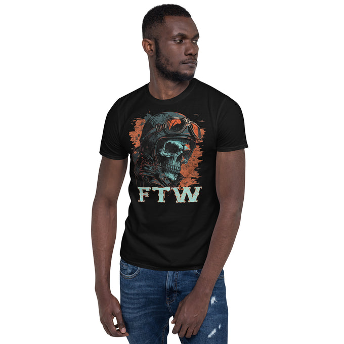 Biker Motorrad T-Shirts "FTW" Variante2 – Schwarz – Vorderansicht