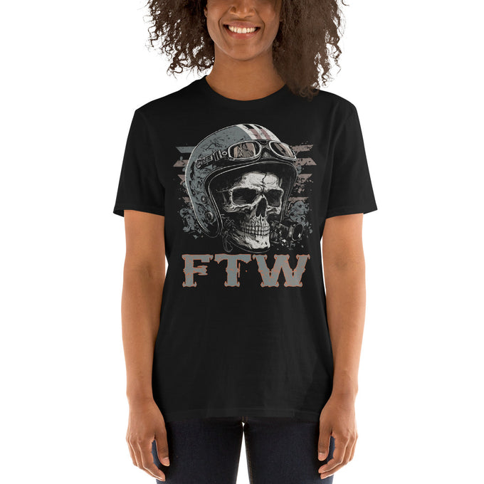 Biker Motorrad T-Shirts"FTW" Variante 2 – Schwarz – Vorderansicht