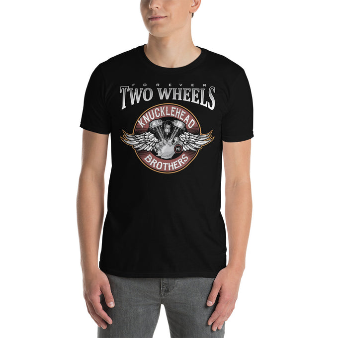 Biker Motorrad T-Shirts "Knucklehead Brother" Variante 2 – Schwarz – Vorderansicht
