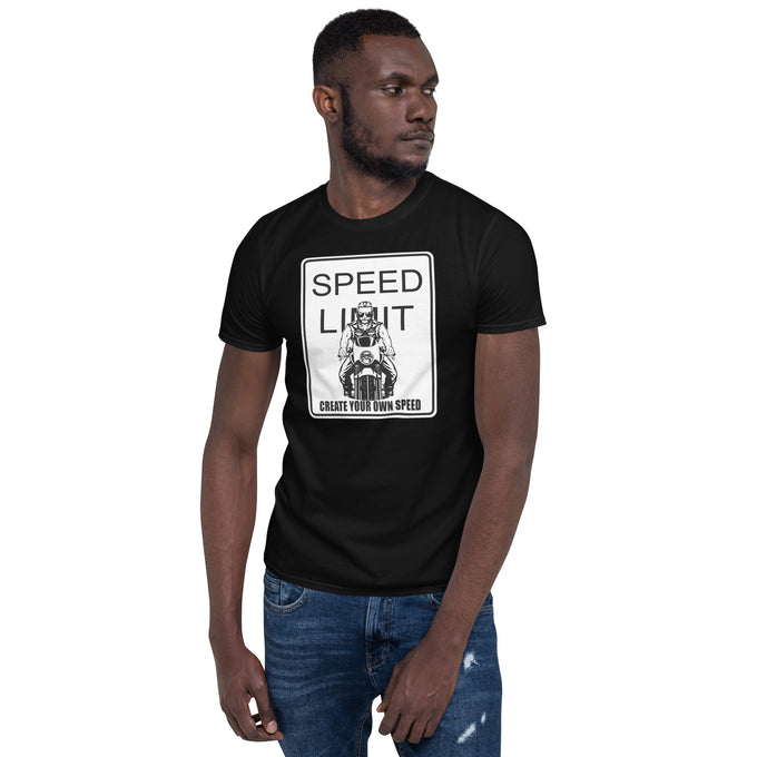 Biker Motorrad T-Shirts " Speed Limit Create Your Own Speed" Variante 3 – Schwarz – Vorderansicht