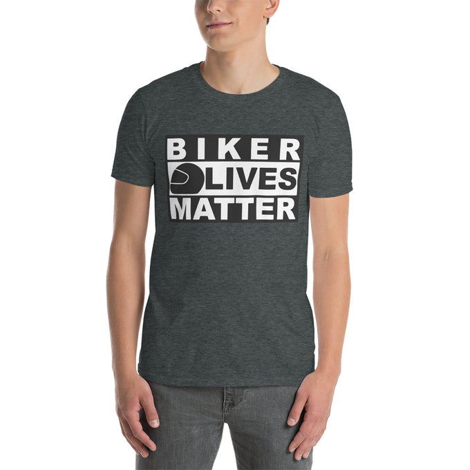 Biker Motorrad T-Shirts "Biker Lives matter" – Dunkelgrau meliert – Vorderansicht
