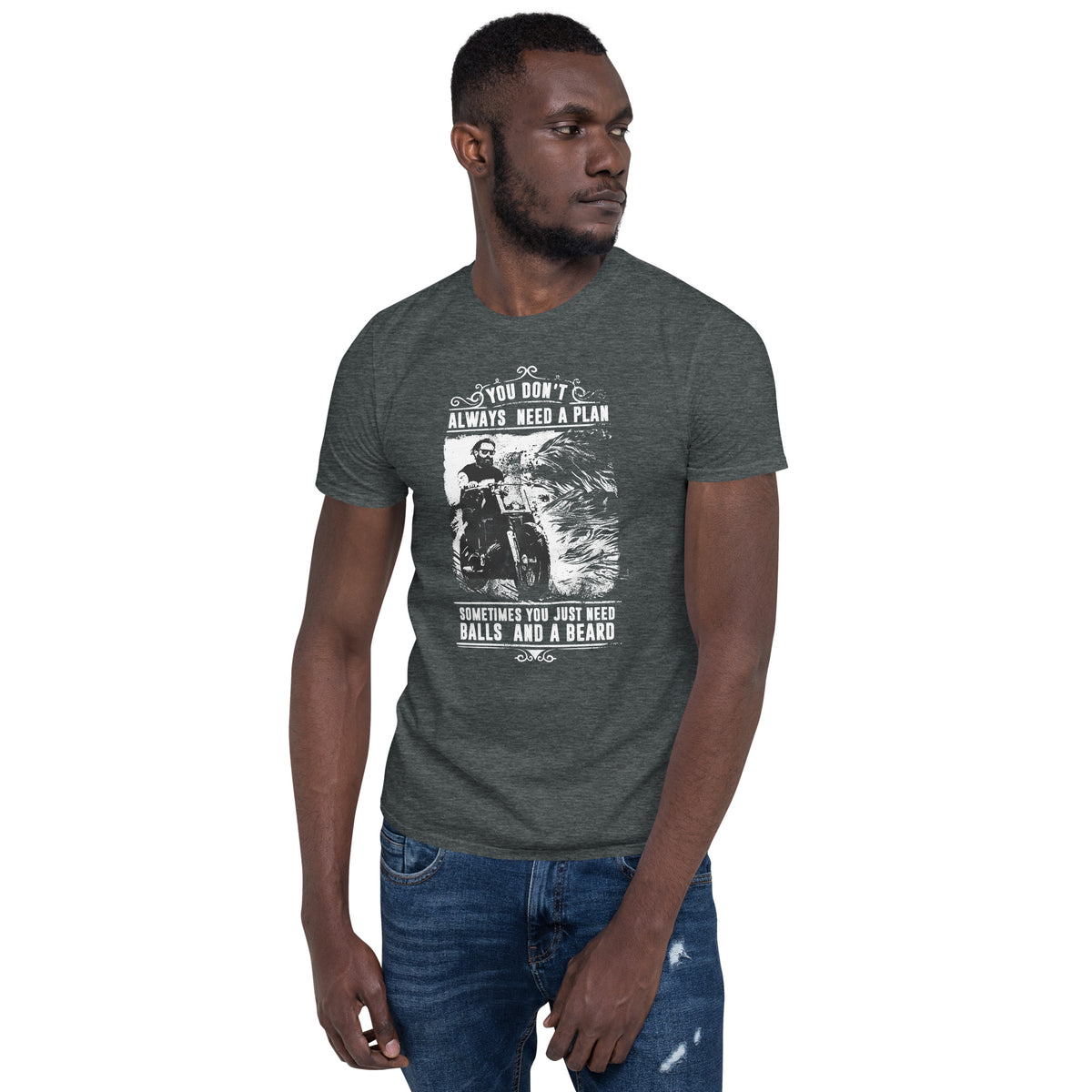 Herren T-Shirt "Balls and a Beard"-Biker-Shirts