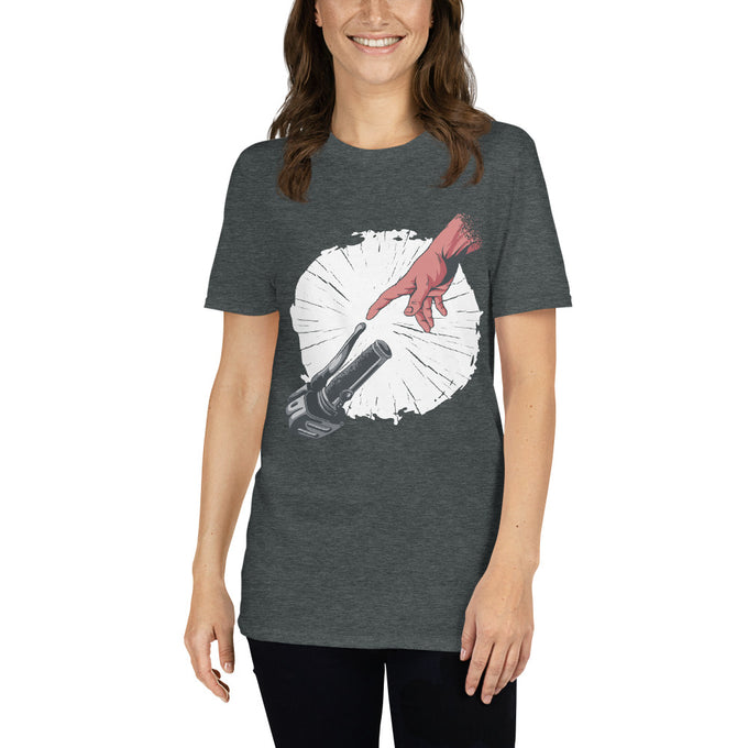 Damen T-Shirt "Humanity of Riding" – Dunkelgrau meliert – Vorderansicht