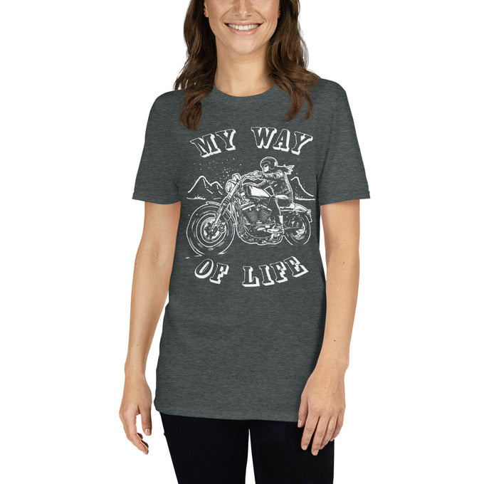 Damen T-Shirt "My Way of Life" – Dunkelgrau meliert – Vorderansicht