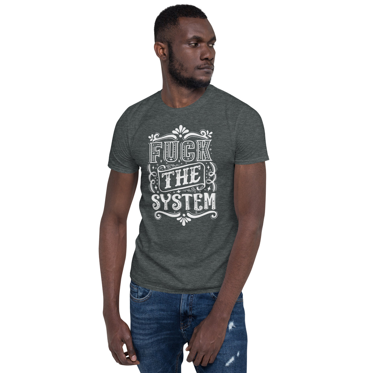 Herren T-Shirt "F*ck the System"-Biker-Shirts