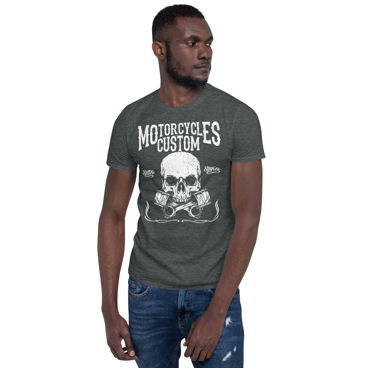 Herren T-Shirt "Motorcycles Custom Skull Shirt"-Biker-Shirts