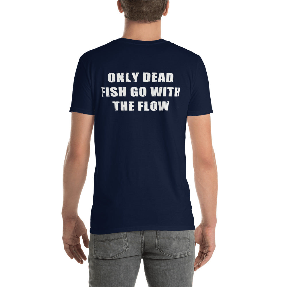 Herren T-Shirt "Only Dead Fish go with the Flow"-Biker-Shirts