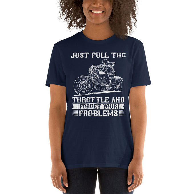 Damen T-Shirt "Forget your Problems" – Marineblau – Vorderansicht