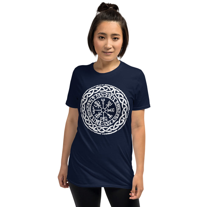 Damen T-Shirt Wikinger "Skandinavian Mandala" – Marineblau – Vorderansicht