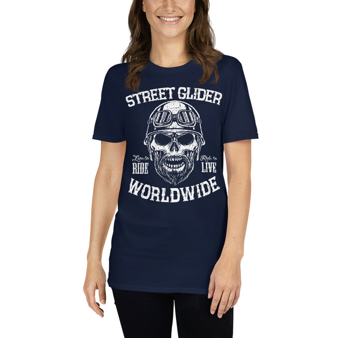 Damen T-Shirt "Street Glider Worldwide" – Marineblau – Vorderansicht