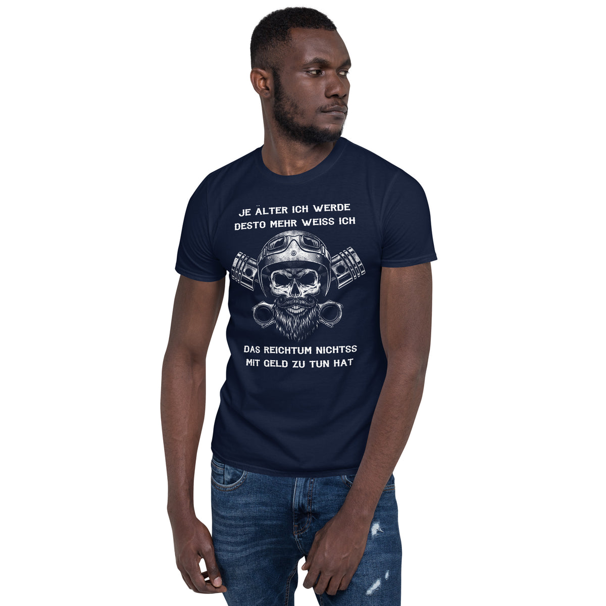 Herren T-Shirt "Reichtum kein Geld"-Biker-Shirts