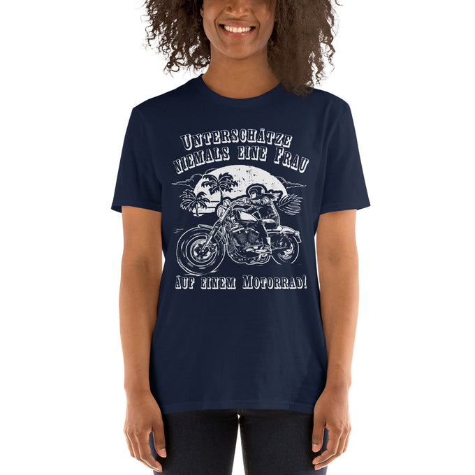 Damen T-Shirt "Biker Lady 3" – Marineblau – Vorderansicht