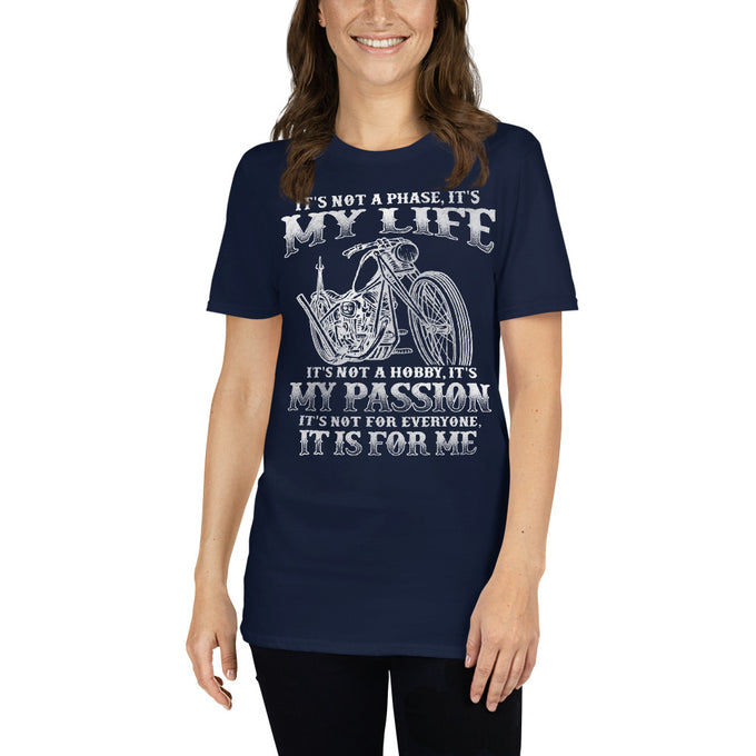 Damen T-Shirt Tattoo "My Life - My Passion" – Marineblau – Vorderansicht