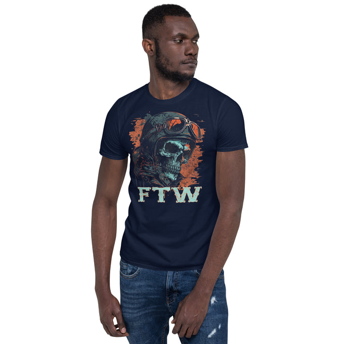 Biker Motorrad T-Shirts "FTW" Variante2 – Marineblau – Vorderansicht