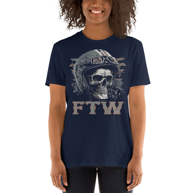 Biker Motorrad T-Shirts"FTW" Variante 2 – Marineblau – Vorderansicht