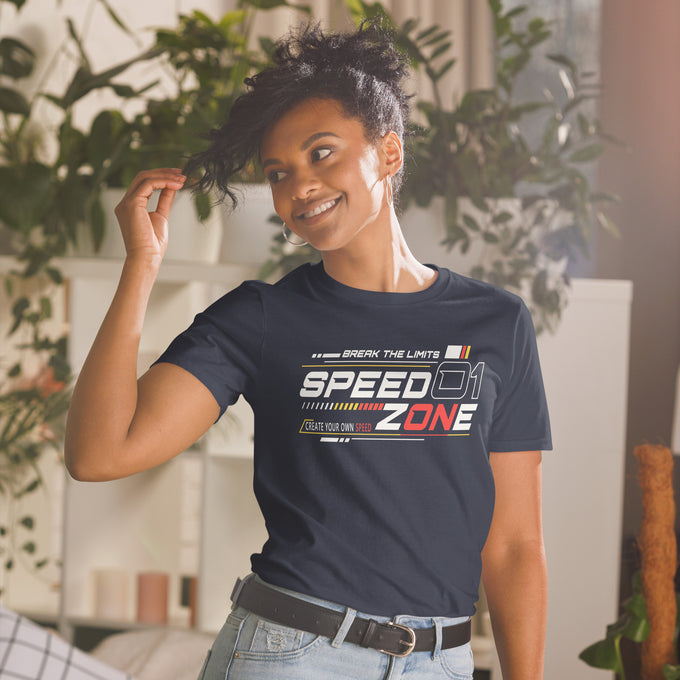 Biker Motorrad T-Shirts "Super Biker Speed Bike Racing Bike" Variante 8 – Marineblau – Vorderansicht